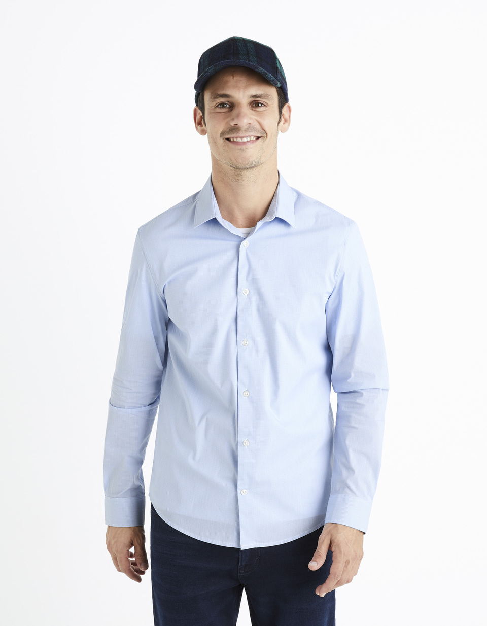 Chemise Pull Stretch Bleu Et Gris Apt. 9 - Taille XL, Manches Longues, Occasion Très Bon état