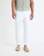 Pantalon jogger en lin - blanc