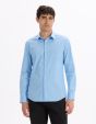 Chemise slim en coton stretch - bleu moyen