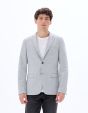 Blazer slim armuré stretch - gris