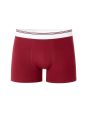 Boxer coton stretch ceinture contrastée - rouge