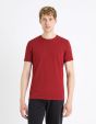 T-shirt col rond coton stretch - bordeaux