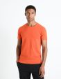 T-shirt col rond coton stretch - orange