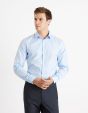 Chemise  slim 100% coton - bleu clair