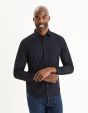 Chemise slim en coton - noir