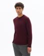 Pull col rond 100% laine mérinos - rouge foncé