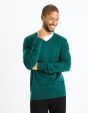 Pull col V  100% laine mérinos - vert