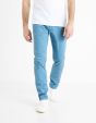 Pantalon chino slim twill stretch - bleu