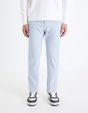 Pantalon chino straight coton stretch - bleu ciel