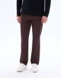 Pantalon chino straight en coton stretch - marron foncé