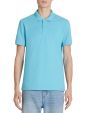 Polo piqué straight en coton - turquoise
