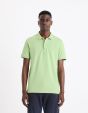 Polo piqué straight en coton - vert fluo