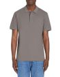 Polo straight piqué en coton - gris