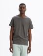 T-shirt straight col rond 100% coton - gris