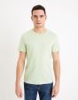 T-shirt straight col rond 100% coton - vert