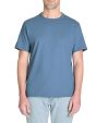 T-shirt boxy col rond 100% coton - marine