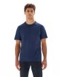 T-shirt boxy col rond 100% coton - bleu