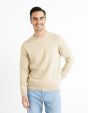 Pull col rond 100% coton - beige