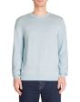 Pull col rond 100% coton - bleu ciel