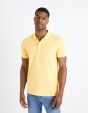 Polo piqué en coton elasthanne - jaune