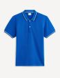 Polo piqué slimen coton stretch - bleu