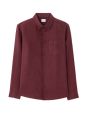 Chemise regular 100% lin - bordeaux