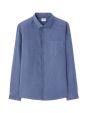 Chemise regular 100% lin - bleu foncé