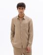 Chemise regular 100% lin - marron clair