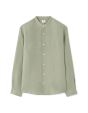 Chemise regular col mao 100% lin - kaki