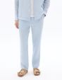 Pantalon straight 100% lin - bleu clair