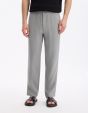 Pantalon straight 100% lin - gris