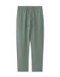 Pantalon straight 100% lin - vert moyen