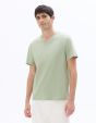 T-shirt regular col V 100% coton - vert clair