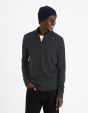 Cardigan zippé laine mélangée - anthracite