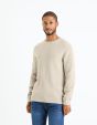Pull col rond  - beige