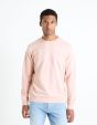 Sweat col rond 100% coton - rose