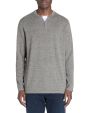 Pull col tunisien 100% coton - gris chine