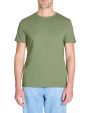 T-shirt straight col rond coton mélangé - vert