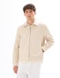 Veste zippé col chemise 100% coton - écru