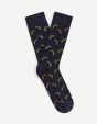 Chaussettes hautes motifs bananes - marine