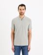 Polo piqué en coton supima stretch - gris