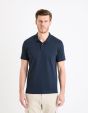 Polo jersey en coton - marine