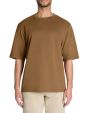 T-shirt infroissable oversize col rond  - café