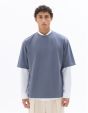 T-shirt oversize col rond - bleu