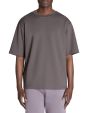 T-shirt infroissable oversize col rond - gris