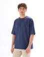 T-shirt oversize col rond - bleu gris