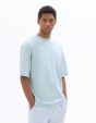 T-shirt oversize col rond - bleu ciel