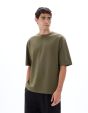 T-shirt oversize col rond - kaki