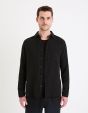 Chemise regular en gaze de coton - noir