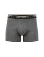 Boxer en coton stretch ceinture contrastée - anthracite